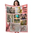 thumbnail image 1 of Custom Blanket with Picture Upload, Customized Blankets with Photos, Personalized Throw Photo Blankets for Anniversary Birthday Wedding Sisters Couples Gift, 1 of 6