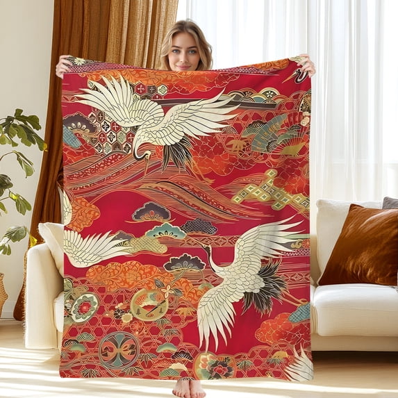 Flannel Fleece Blanket for Bed & Sofa - Soft Printed Throw Blanket, Fuzzy Blanket & Throw 50x60 Inches