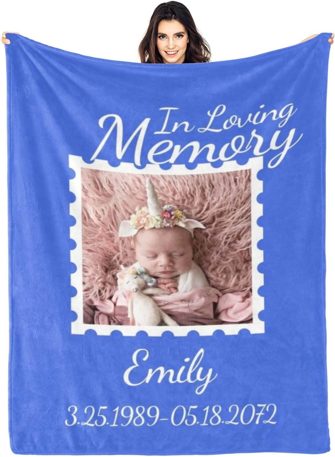 Custom Blanket with Text Photo Collage Customized Blankets with