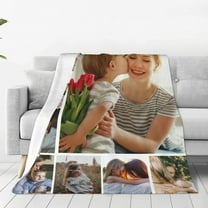 Custom Blanket with Text Photos Customized Blanket Personalized Throw for Adult Kid Birthday Wedding Christmas Halloween Fathers Mothers Valentines Day Gift Couch Sofa Bedroom 40"x 30"