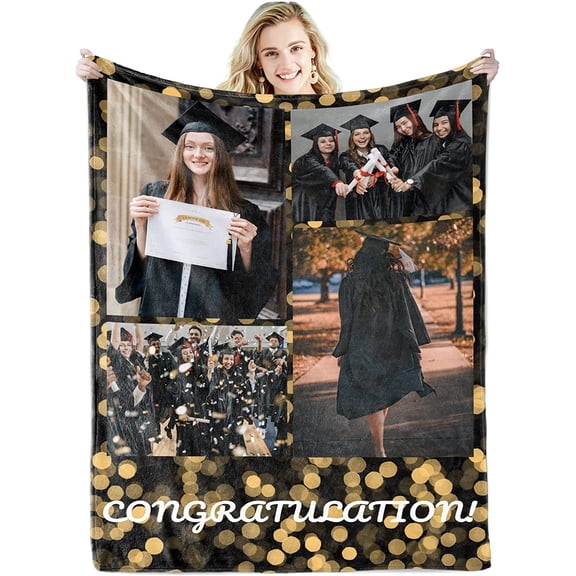 Custom Blanket with Text Picture Collage Customized Throw Blankets, Birthday Anniversary Wedding Gifts Personalized for Dad, Mom, Kids, Dogs, Friends or Couples Photo9 30"×40" Blankets