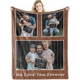 thumbnail image 1 of Custom Blanket with Text Picture Collage Customized Throw Blankets, Birthday Anniversary Wedding Gifts Personalized for Dad, Mom, Kids, Dogs, Friends or Couples Photo9 30"×40" Blankets, 1 of 5