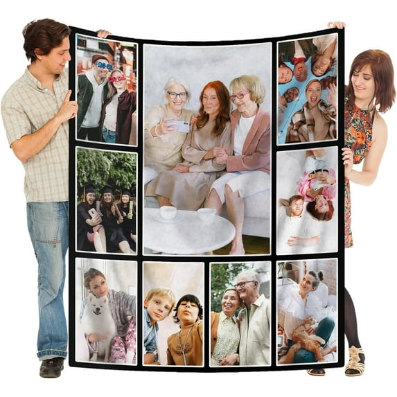 Custom Blanket for Birthday Anniversary Customized Gifts for Mom Dad Couple Girlfriend Boyfriend Wife Husband, Photo 3, 4 Sizes Blankets