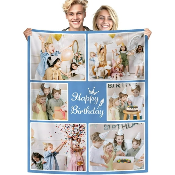 Custom Blanket for Birthday Anniversary Customized Gifts for Mom Dad Couple Girlfriend Boyfriend Wife Husband, Photo 3, 4 Sizes Blankets
