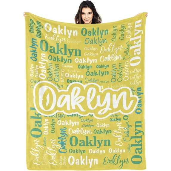 Custom Blanket with Name Personalized Blankets for Kids Adult Boys Girls Flannel Monogrammed Customized Blankets Throw (40''''x50'''')