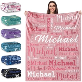 Custom Blanket with Name, Personalized Name Blanket for Baby Kids Adult, Customized Flannel Throw Blanket Gift for Christmas Birthday Valentines…