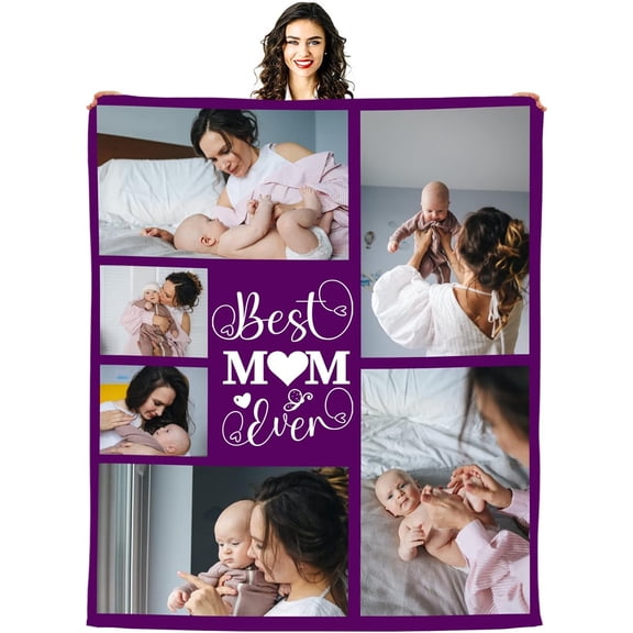 Custom Blanket with Photo and Text for Bestie, Personalized Picture Blanket for Birthday Gifts, Customizable Friendship Blanket for Best Friend
