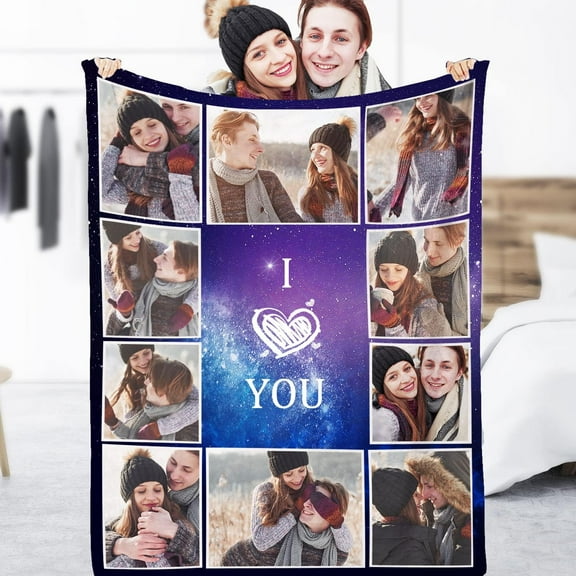 Custom Blanket with Photos-Customized Picture Blanket Flannel Throw Soft Blanket for Adult Kid Best Friend Birthday Gift-BedBlankets-9*Photos-1-18FF