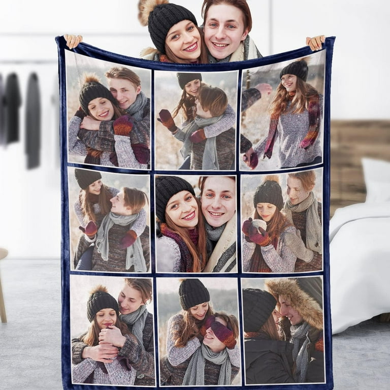 Custom Blanket with Photos Customized Picture Blanket Flannel Throw Soft Blanket for Adult Kid Best Friend Birthday Gift BedBlankets 9 Photos 1 18FF Walmart