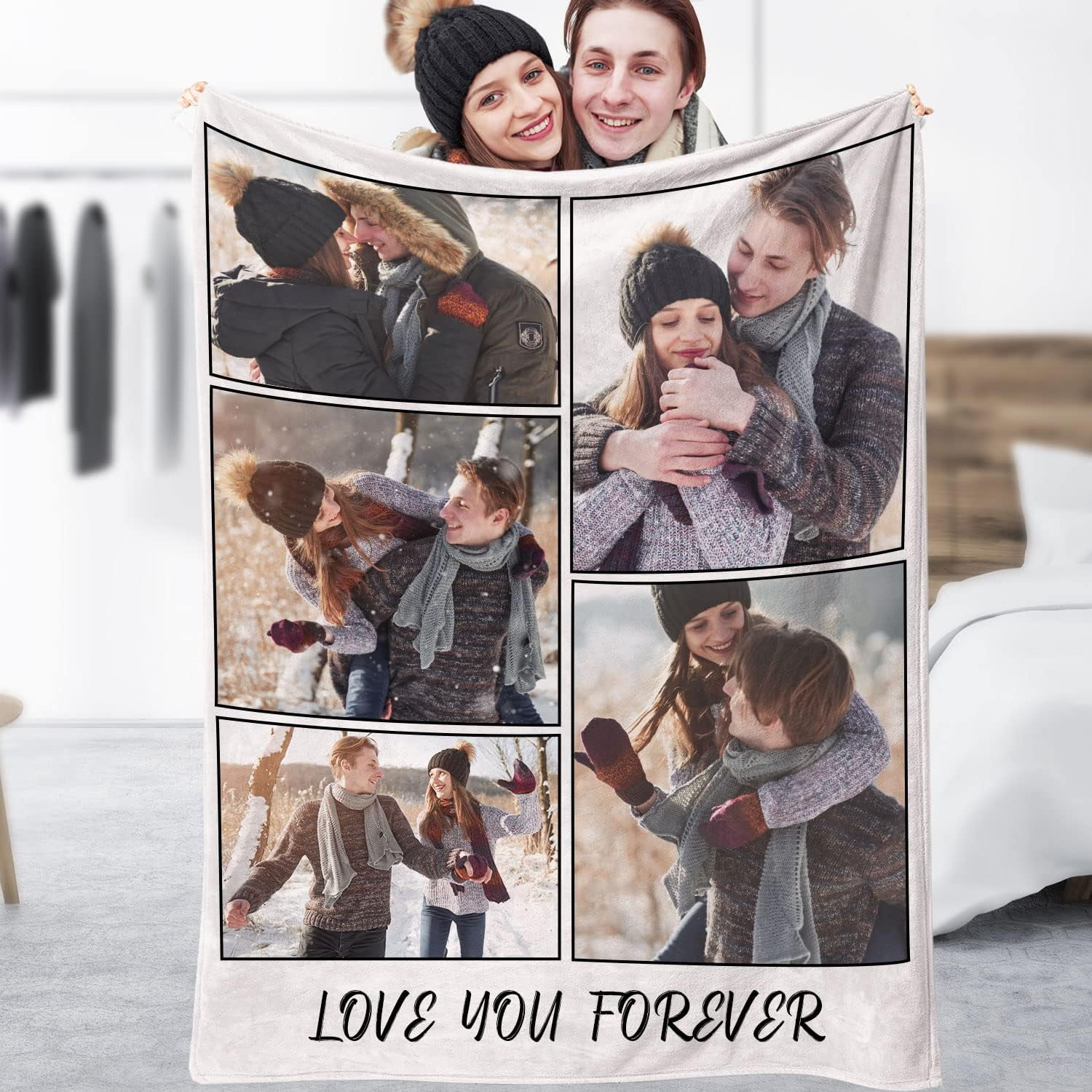 Custom Blanket with Photos Customized Picture Blanket Flannel Throw Soft Blanket for Adult Kid Best Friend Birthday Gift BedBlankets 9 Photos 1 Walmart