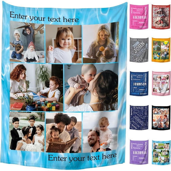 Custom Blanket with Picture Personalized Blankets and Throws Customized Flannel Blankets for Kids Baby Adult Birthdays
