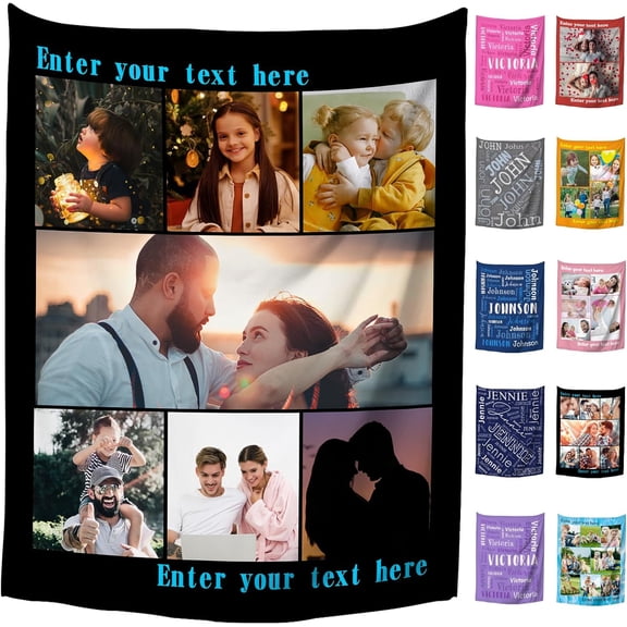 Custom Blanket with Picture Personalized Blankets and Throws Customized Flannel Blankets for Kids Baby Adult Birthdays