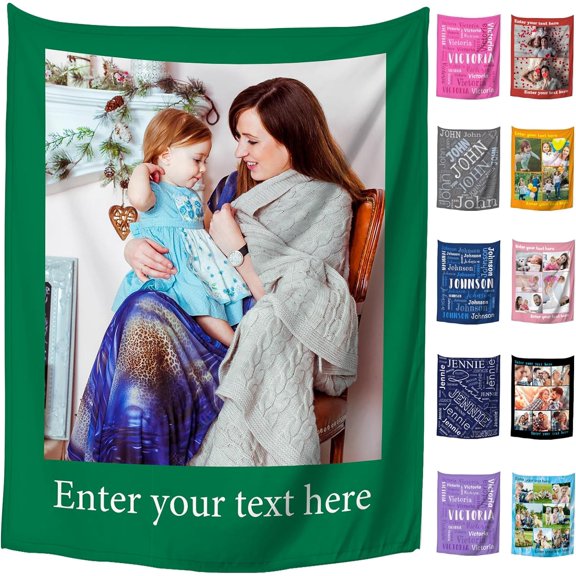 Custom Blanket with Picture Personalized Blankets and Throws Customized Flannel Blankets for Kids Baby Adult Birthdays