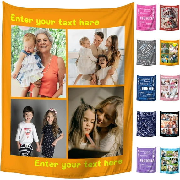 Custom Blanket with Picture Personalized Blankets and Throws Customized Flannel Blankets for Kids Baby Adult Birthdays