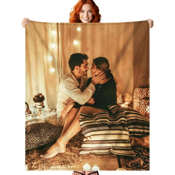Custom Blanket with Picture Personalized Blankets with 9 Photos Customized Blanket Gifts for Christmas Valentines Day Gift.