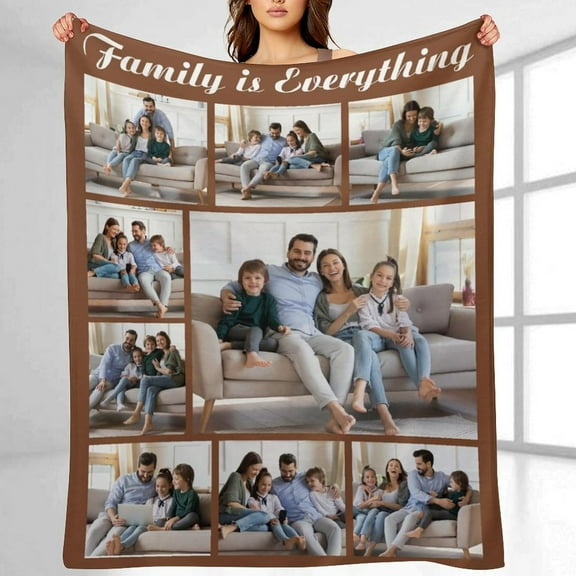 Custom Blankets Customized Use Your Child, Sister, Family Photo Text Collage Throws Blanket Personalized Bedding Blanket Home Decor, A Great Gift for Your Family, 40" x 60" Blankets