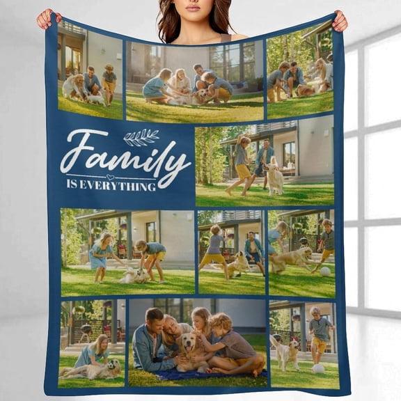Custom Blankets Customized Use Your Child, Sister, Family Photo Text Collage Throws Blanket Personalized Bedding Blanket Home Decor, A Great Gift for Your Family, 40" x 60" Blankets