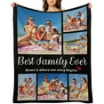 thumbnail image 1 of Custom Blankets Customized Use Your Child, Sister, Family Photo Text Collage Throws Blanket Personalized Bedding Blanket Home Decor, A Great Gift for Your Family, 40" x 60" Blankets, 1 of 5