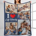 thumbnail image 1 of Custom Blankets Customized Use Your Child, Sister, Family Photo Text Collage Throws Blanket Personalized Bedding Blanket Home Decor, A Great Gift for Your Family, 40" x 60" Blankets, 1 of 5