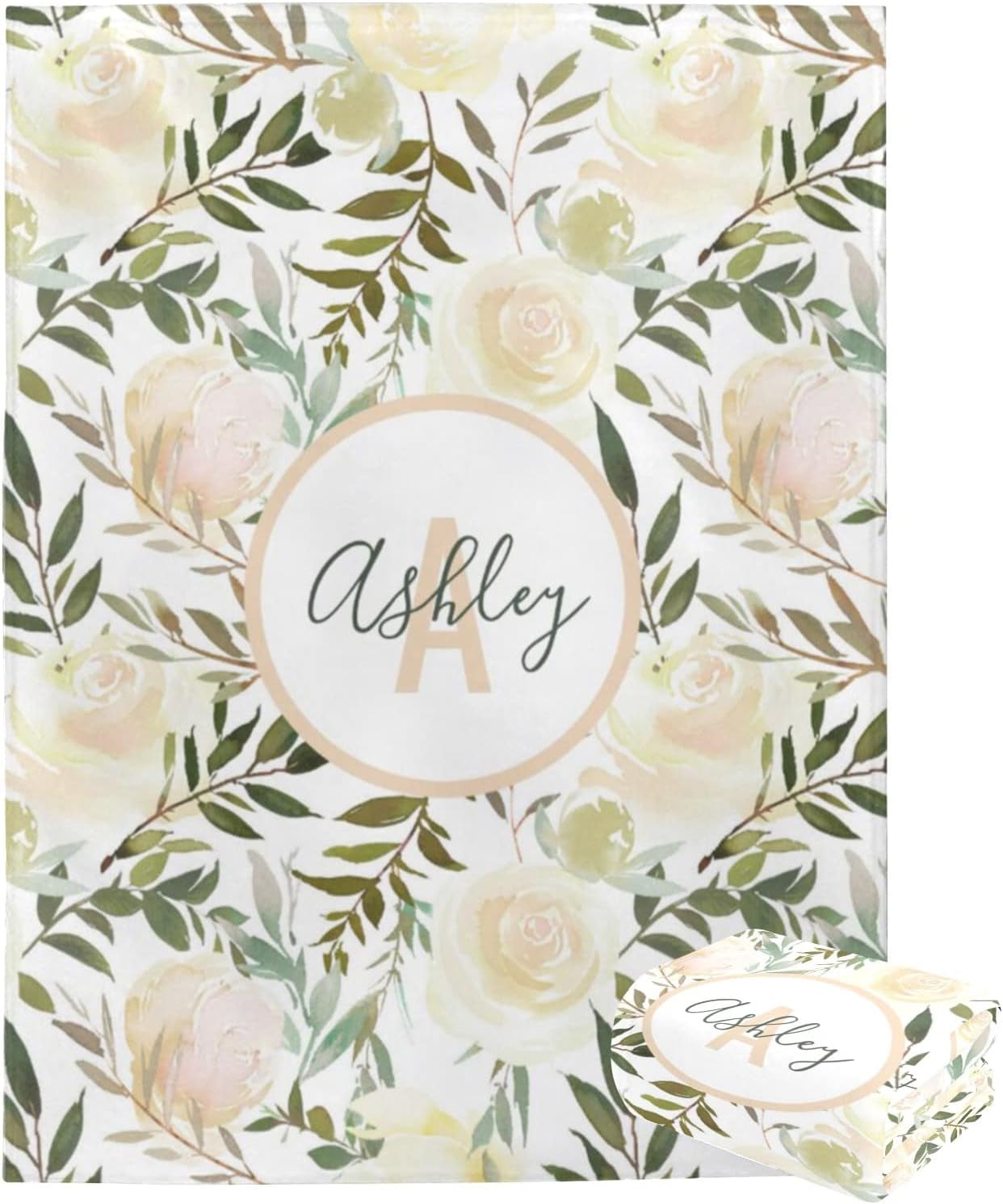 Custom Blankets with Name for Girls Personalized Baby Name Blankets Customized Swaddle Bed Blankets with Baby Name Flower Personalized Flower Blankets for Toddler Soft and Warm 30x40inch