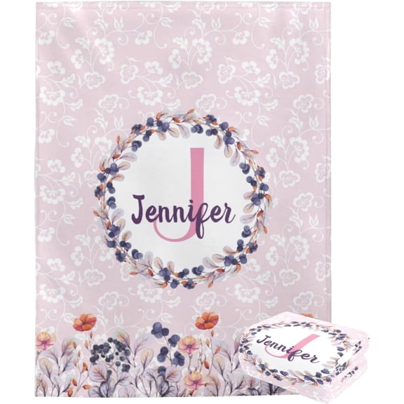 Custom Blankets with Name for Girls Personalized Baby Name Blankets Customized Swaddle Bed Blankets with Baby Name Flower Personalized Flower Blankets for Toddler Soft and Warm 30x40inch