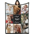 thumbnail image 1 of Custom Blankets Personalized Blankets with Photos Pictures Text Customized Blanket with Photos for Family Adult Kids Friends for Birthday Christmas Valentines, 1 of 6