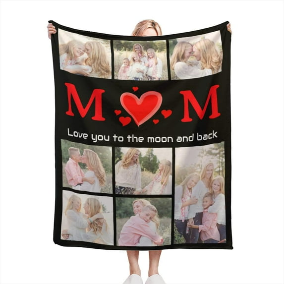 Custom Blankets with Photos Personalised Couples Blanket Gifts Customized Picture Blanket Memory Gifts Birthday Gift for Wife Husband Girlfriend Boyfriend, 76x102cm