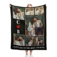 thumbnail image 1 of Custom Blankets with Photos Personalised Couples Blanket Gifts Customized Picture Blanket Memory Gifts Birthday Gift for Wife Husband Girlfriend Boyfriend, 76x102cm, 1 of 5
