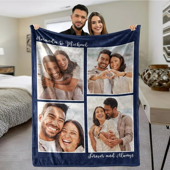 Custom Blankets with Photos Personalized Couples Gifts Customized Picture Blanket I Love You Gifts Birthday Gift for Wife Husband Girlfriend Boyfriend Blankets