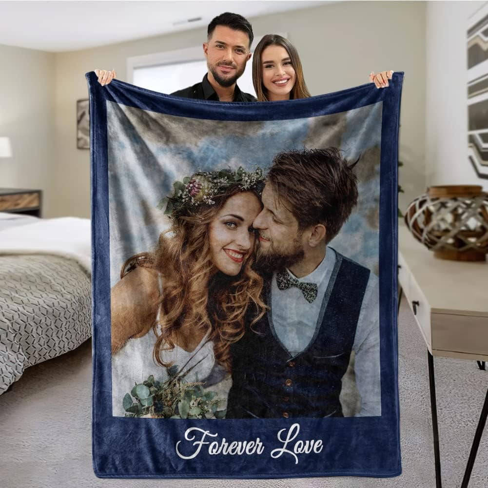 Custom Blankets with Photos Personalized Couples Gifts Customized Picture Blanket I Love You Gifts Birthday Gift for Wife Husband Girlfriend Boyfriend Walmart