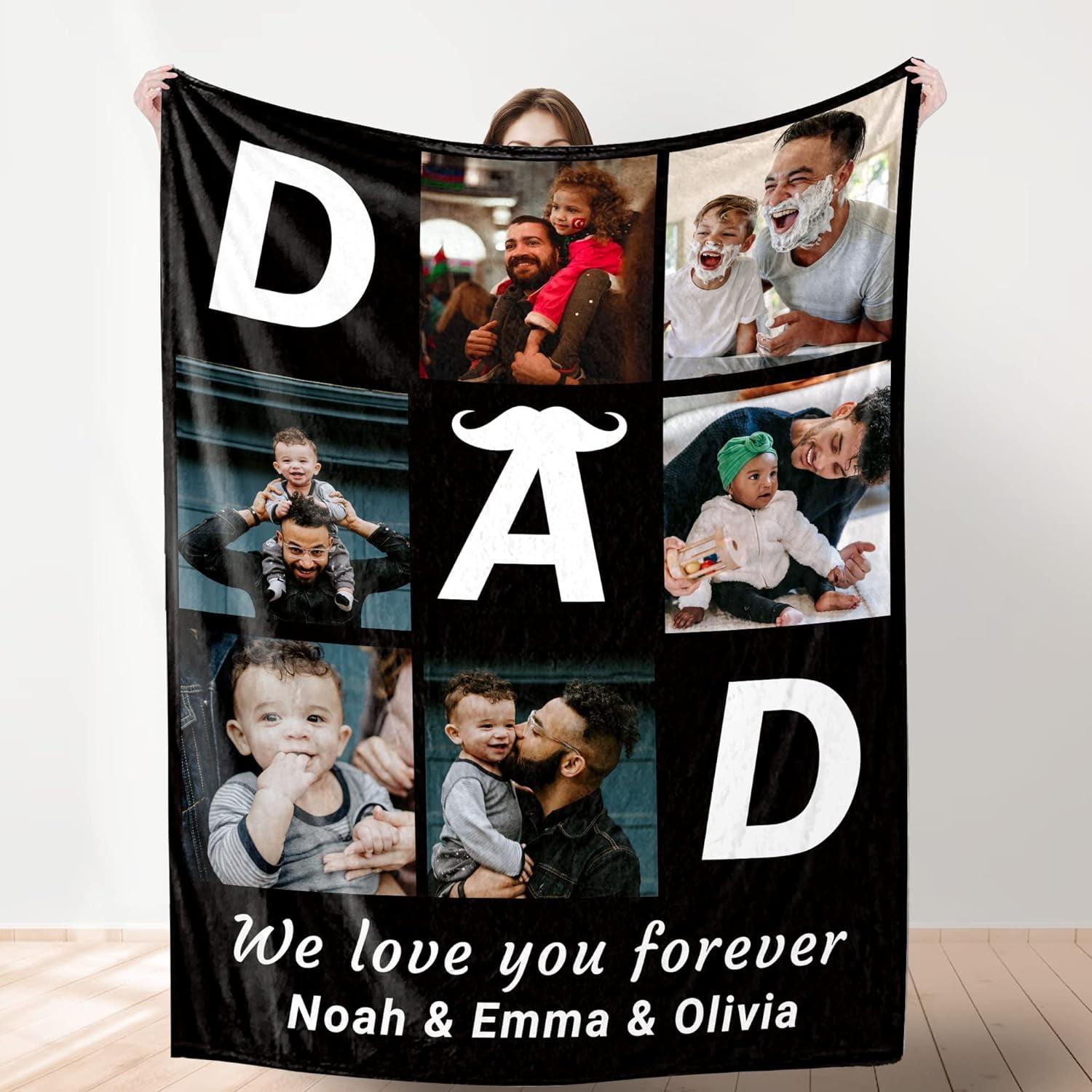 Custom Blankets with Photos, Personalized Picture Throw Blanket, Music