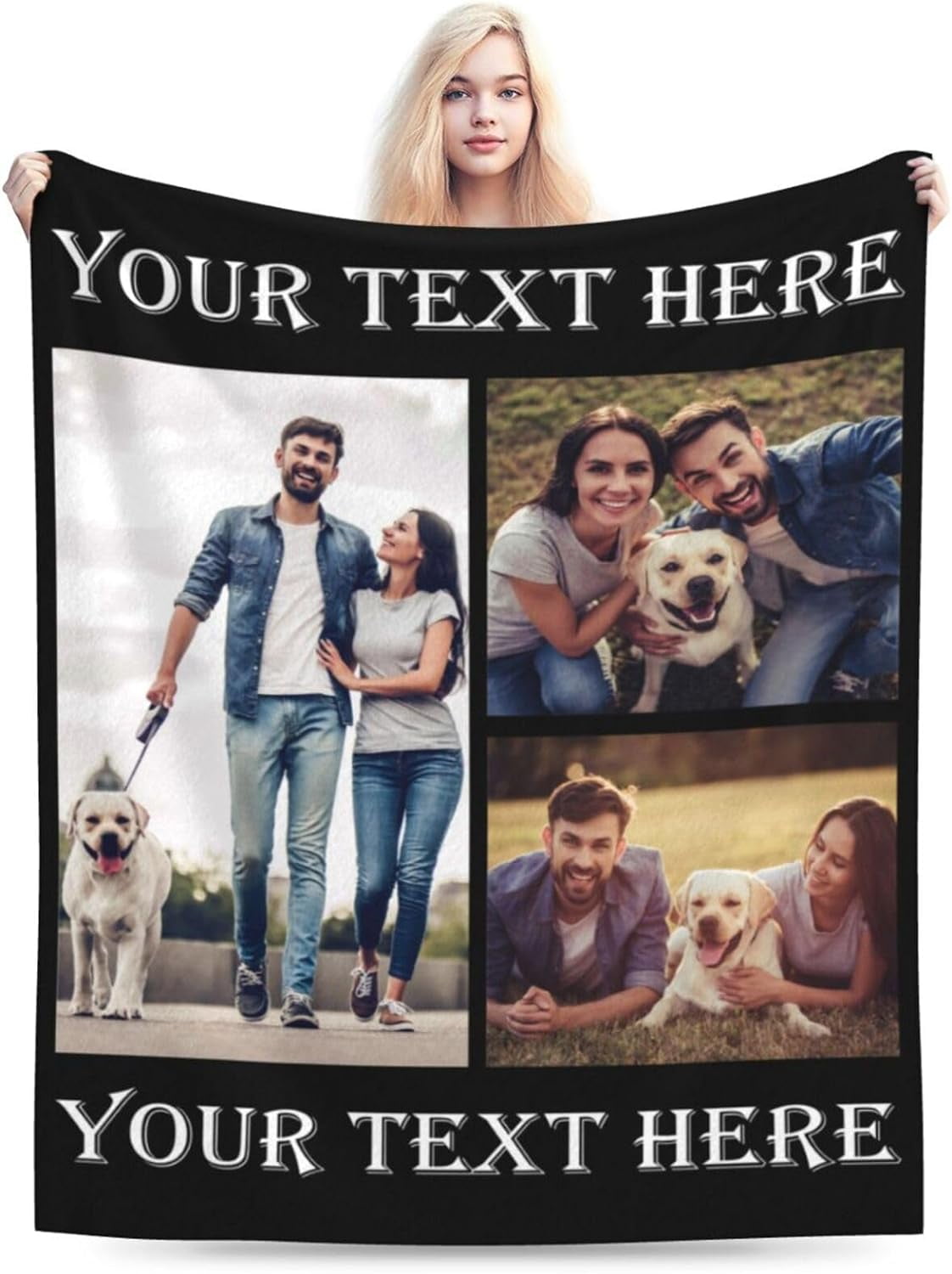 Custom Blankets with Photos and Text Personalized Flannel Throw