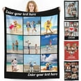 thumbnail image 1 of Custom Blankets with Photos Text Picture Blanket Personalized for Kids Adults Customized Blanket Gift for Christmas Birthday Valentines Mothers Fathers Day (6 Photos), 1 of 6