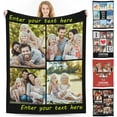 thumbnail image 1 of Custom Blankets with Photos Text Picture Blanket Personalized for Kids Adults Customized Blanket Gift for Christmas Birthday Valentines Mothers Fathers Day (6 Photos), 1 of 6