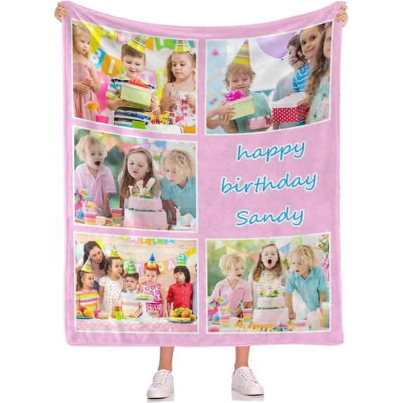 Custom Blankets with Photos Personalized Blanket Flannel Throw Blanket House Warming Gifts New Home Memorial Picture Gifts for Family Friends