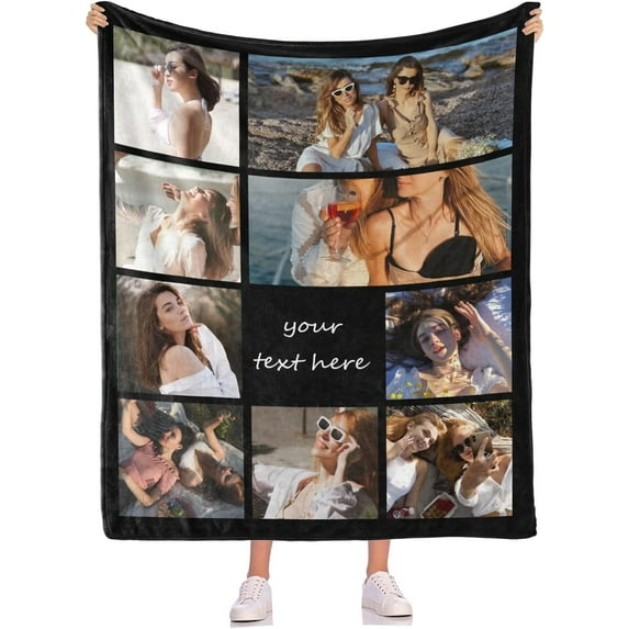 Custom Blankets with Photos Personalized Blanket Flannel Throw Blanket House Warming Gifts New Home Memorial Picture Gifts for Family Friends