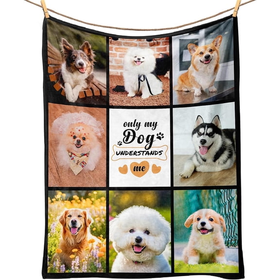 Custom Blankets with Photos Text, Customized Picture Blankets, Personalized Blanket with 1 Photos Pictures Using My Own Photos