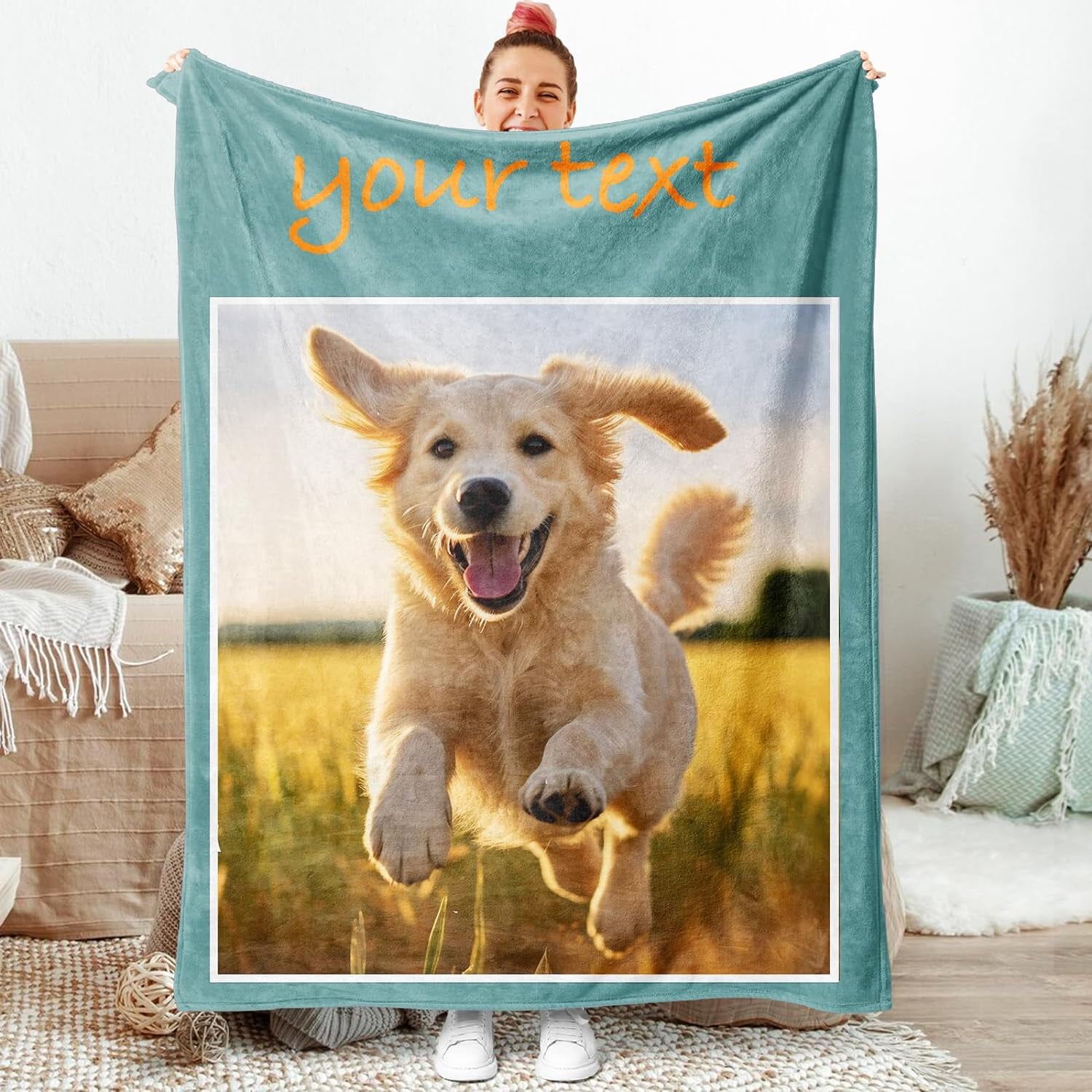Custom Blankets with Photos Text, Customized Picture Blankets ...