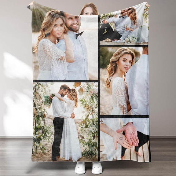 Custom Blankets with Photos Text, Customized Picture Blankets, Personalized Blanket with 1 Photos Pictures Using My Own Photos