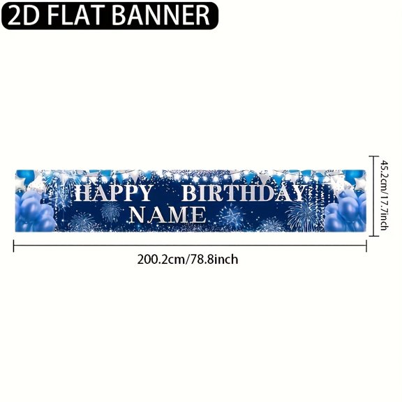 Custom Blue & Luxurious Party Decorations Banner Blue & Luxurious Sign Backdrop Photo Booth Props Background Party Favors