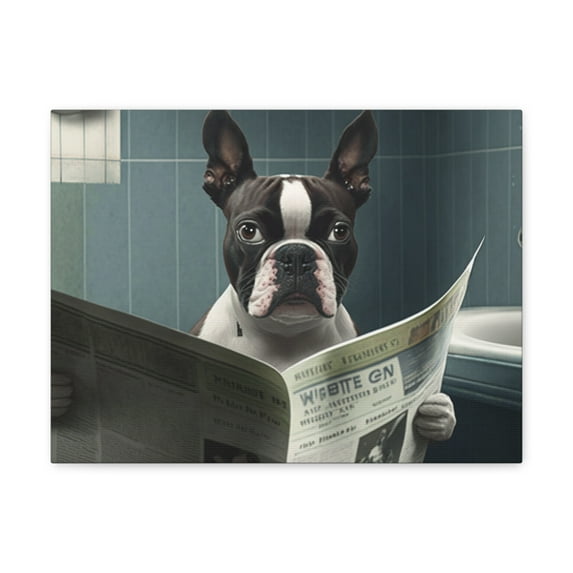 Custom Boston Terrier Bathroom Art