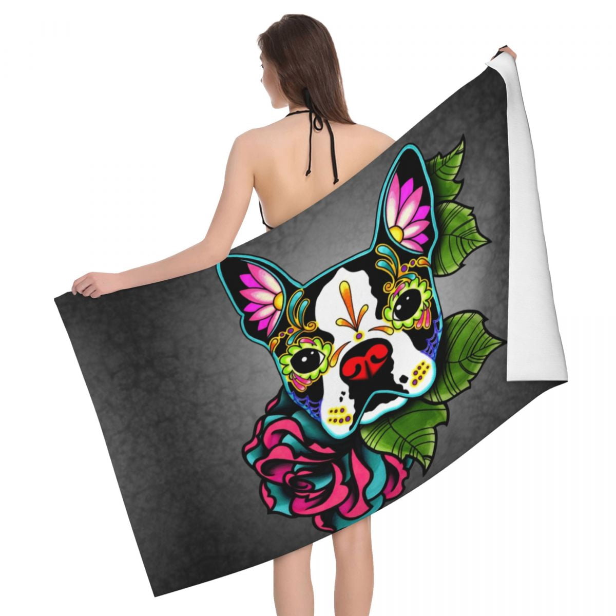 Surfer Dog Beach Towel - Wheaten Terrier Design, 30x60 Inch, Premium Plush Velour & Cotton Terry