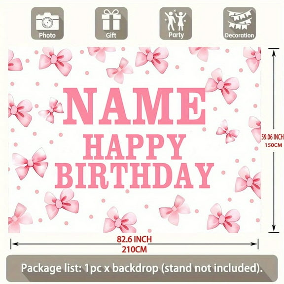 Custom Bow Party Decorations Banner BowSign Backdrop Photo Booth Props Background Party Favors