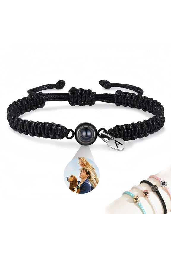 Custom Bracelet with Picture Inside Personalized Photo Projection Bracelet Custom Picture Bracelet Personalized Photo Memorial Jewelry Gift for Couple Friend Pet Valentine's Day Birthday Gift ...