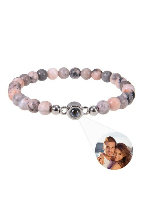 Custom Bracelet with Picture Inside, Personalized Photo Projection Bracelets, Personalized Picture Natural Stone Bracelet, Memory Gifts for Mother's Day Father's Day