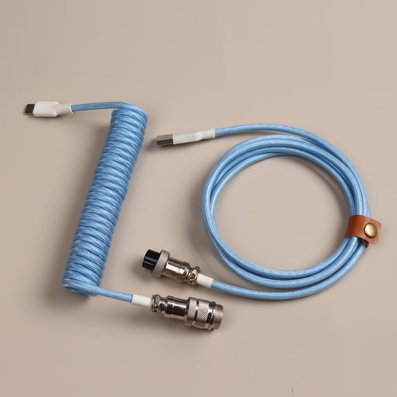 Custom Braided USB Keyboard Cable Mechanical Keyboard Type C Cable Double Sleeve Coiled Keyboard Cable