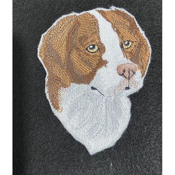 Custom Brittany Spaniel Head Embroidery Iron On/Sew Patch (3.47" x 4.5")