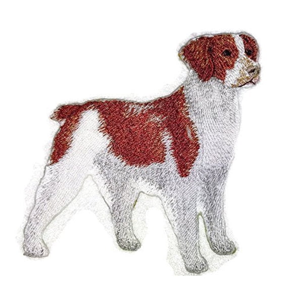Amazing Custom Dog Portraits [Brittany Spaniel] Embroidery IronOn/Sew Patch (4.5" x 4.5")[Made in USA]
