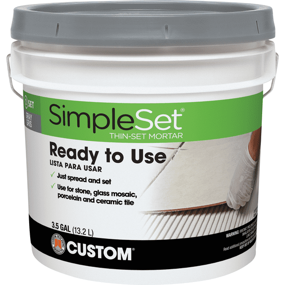 Custom Building Prod. Custom Building Products SimpleSet Pre-Mixed Thin-Set Mortar - Single Pack Residential Use, Standard Application