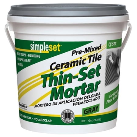 Custom Building Products 1 Gallon Gray Pre-Mixed Ceramic Tile Thin-Set Mortar C - Pack of 2